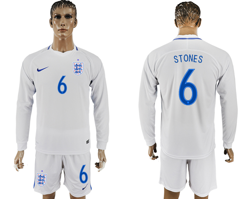 Maillot de foot ENGLAND LONG SLEEVE SUIT #6 STONES  2018 FIFA WO